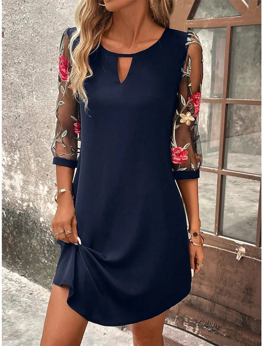 Luxury Dress Women's Perspective Mid Sleeve Printed - Empire P.E