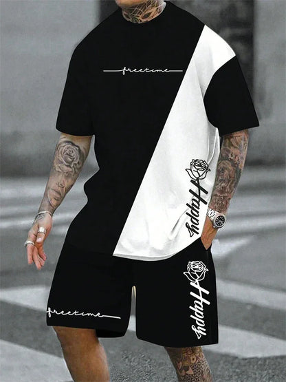 Summer Men Short Sleeved Drawstring Shorts Tracksuit - Empire P.E