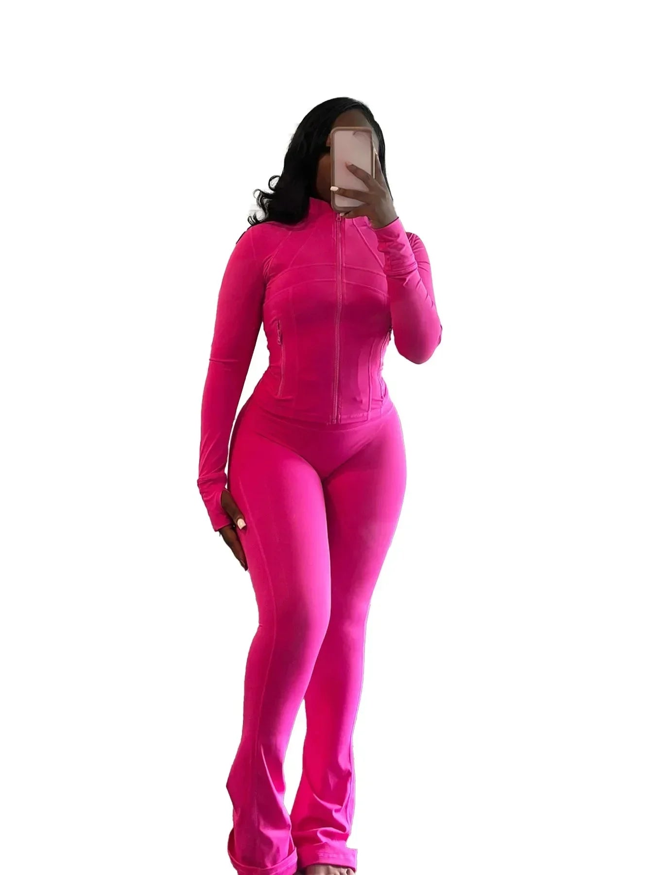 Casual Women's Long Sleeve Tight Fitting Sports Clothing 2-Piece Set - Empire P.E