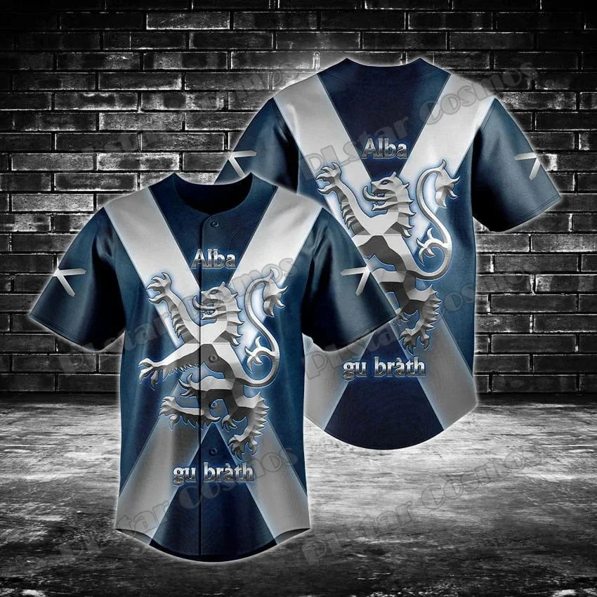 Argentina/Panama/Scotland Flag & Coat Of Arms 3D Printed Fashion Men's Baseball Shirt Street Unisex Adult Baseball Jersey KZ07 - Empire P.E