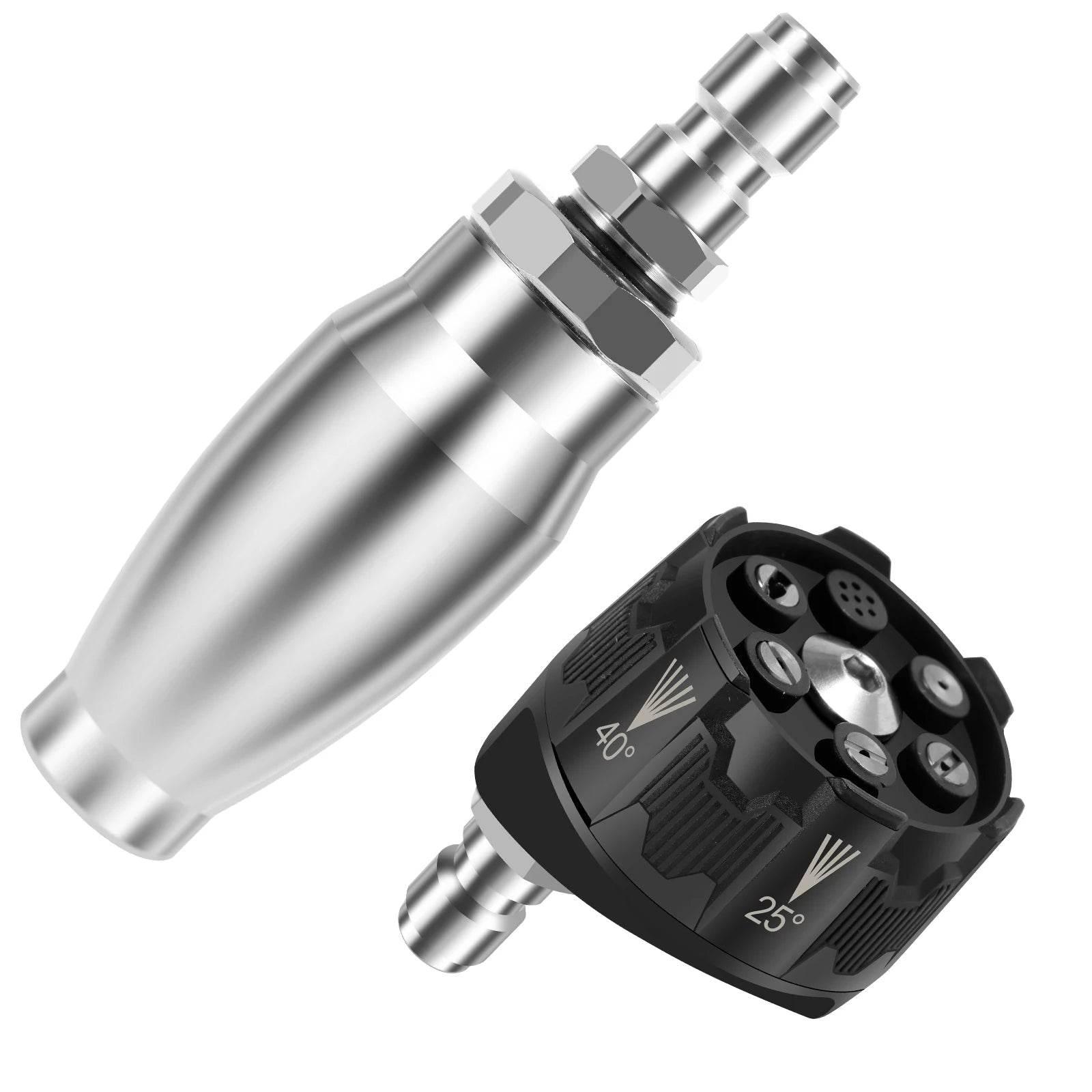 Pressure Washer Tips Turbo Nozzle With 1/4'' Quick Connect 360°Rotating Power Washer Nozzles 5000 PSI Spray Nozzle for Driveway - Empire P.E