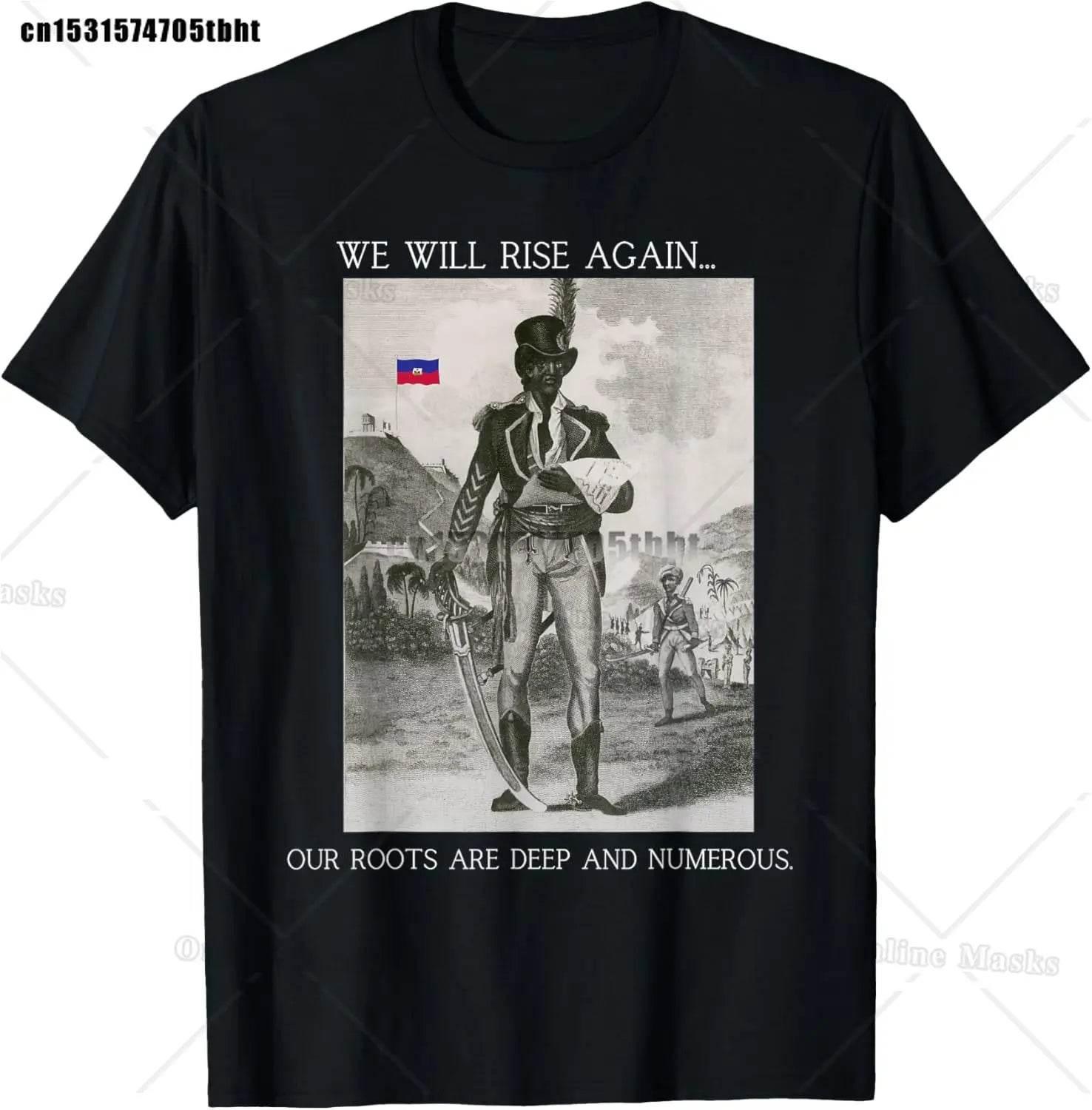 Haitian Coat of Arms Haiti Emblem Symbol Vintage T Shirts Cotton Streetwear Short Sleeve Birthday Gifts Summer Mens Clothing - Empire P.E