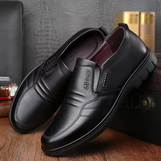Men's leather shoes Soft bottom anti slip and breath shoes - Empire P.E