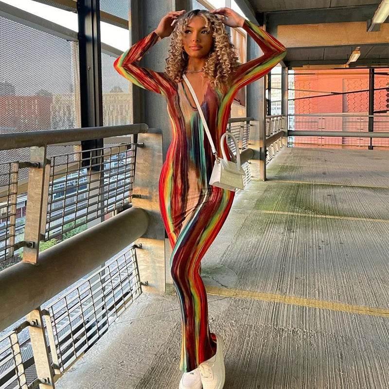 Spring And Summer Dresses For Women Chest Wrap Printed Off Shoulder Bandage Slim Sexy Long Dress 2023 New Fashion party MsChuh - Empire P.E