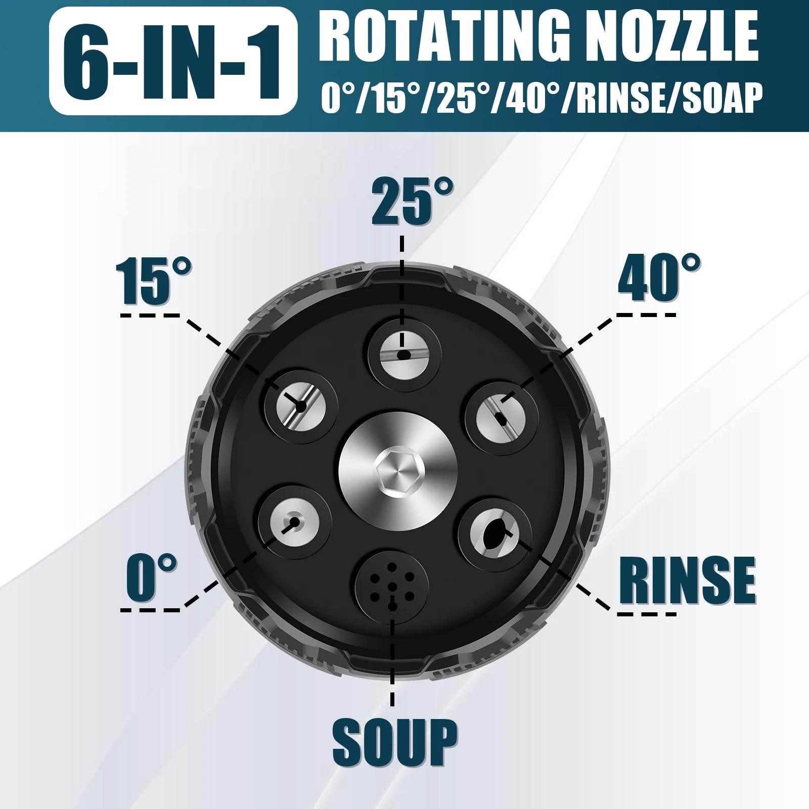 Pressure Washer Tips Turbo Nozzle With 1/4'' Quick Connect 360°Rotating Power Washer Nozzles 5000 PSI Spray Nozzle for Driveway - Empire P.E