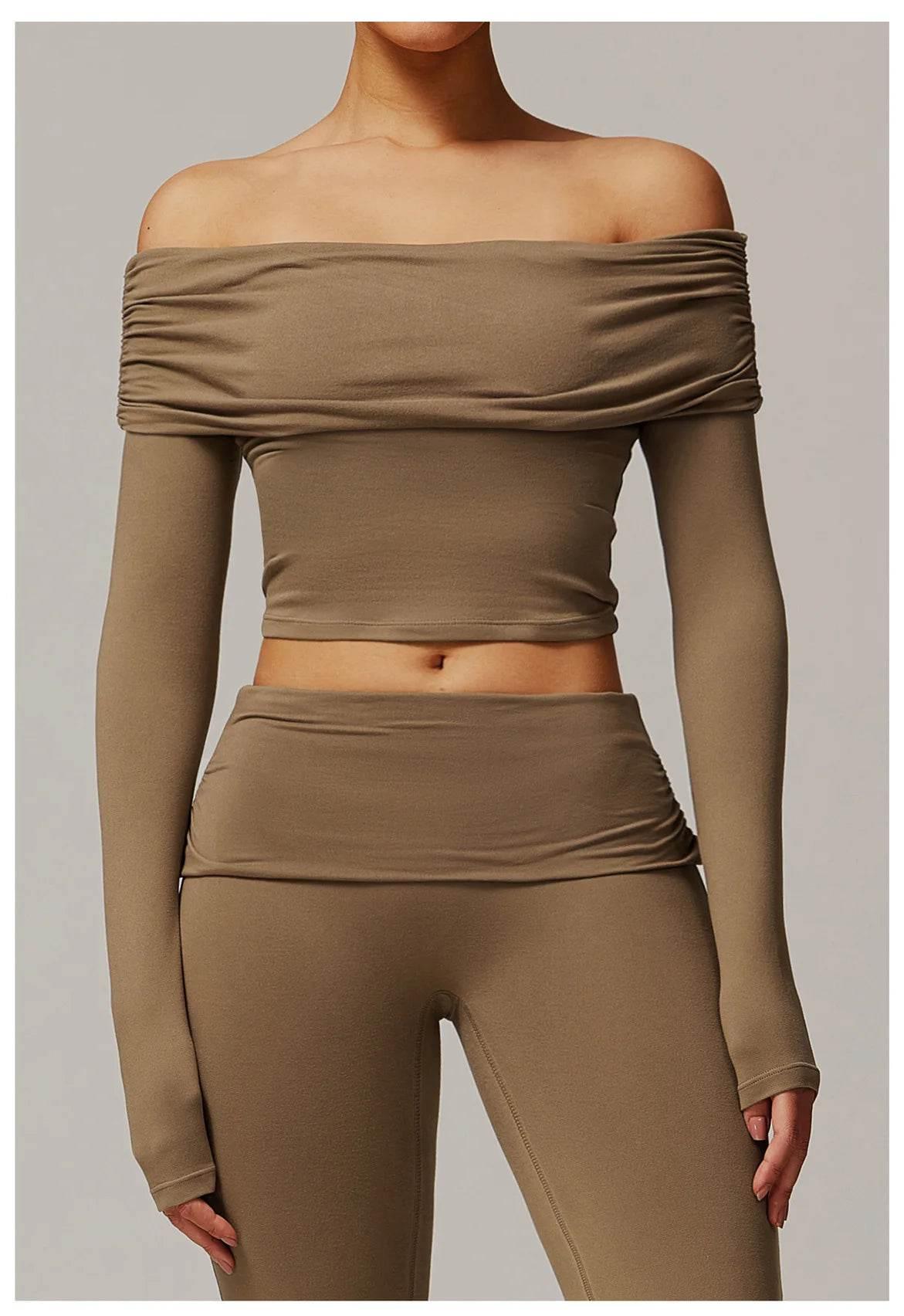 Sexy Yoga Long Sleeve Slim Fit Fitness Yoga Shirts Crop Top Women's Quick-drying Sport Tops Running Workout Women Gym Clothing - Empire P.E
