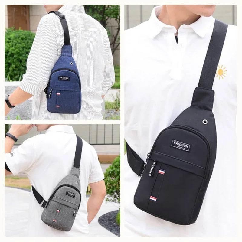 Durable & Spacious Men's Sling Backpack - Multifunctional Travel & Sport Bag with Phone Charging Port & Earphone Hole - Empire P.E