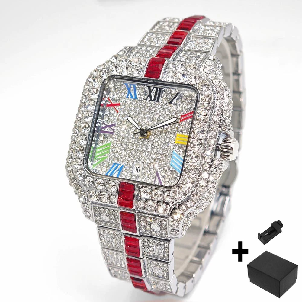Hot Fashion Full Diamond Hip Hop Iced Out Bling Watch