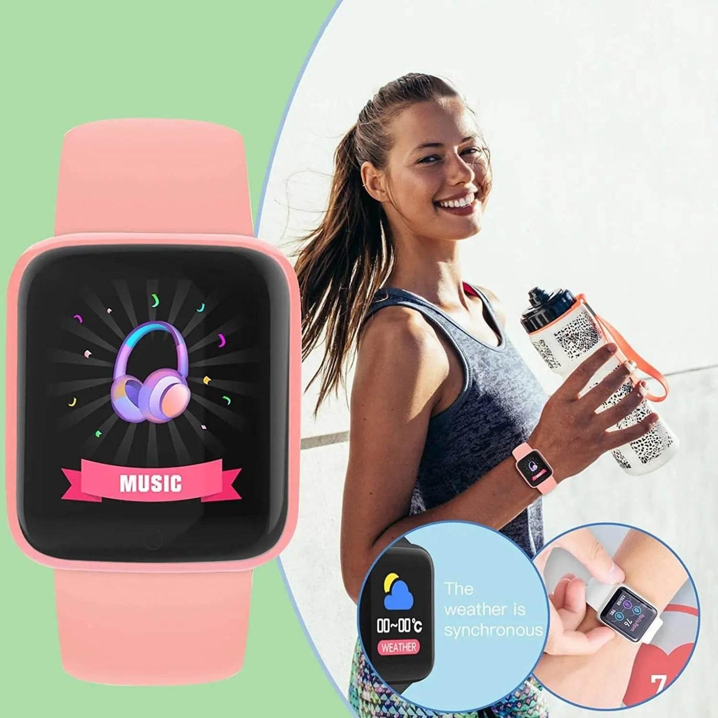 Multifunctional Smart Watch Men Women Bluetooth Connected Phone Music Fitness Sports Bracelet Sleep Monitor Y68 Smartwatch D20 - Empire P.E