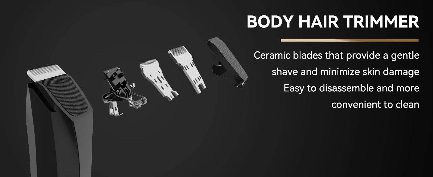 MAXGROOM Body Hair Trimmer Shaver for Men Ball Trimmer for Groin Pubic Replaceable Ceramic Blade Electric IXP7Waterproof Clipper - Empire P.E