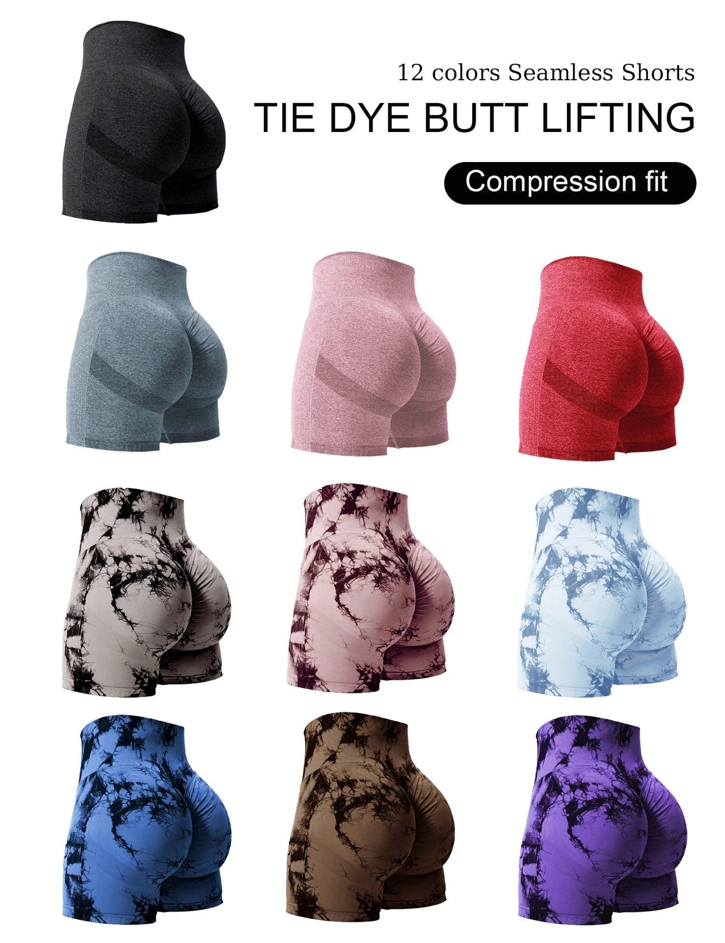 Butt Lifting Tie Dye Summer Shorts Woman High Waist - Empire P.E