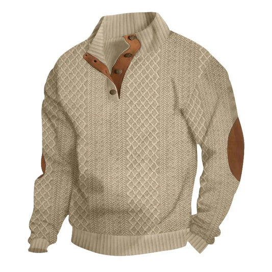2024 cross-border long-sleeved Jacquard knitted button-down sweater - Empire P.E