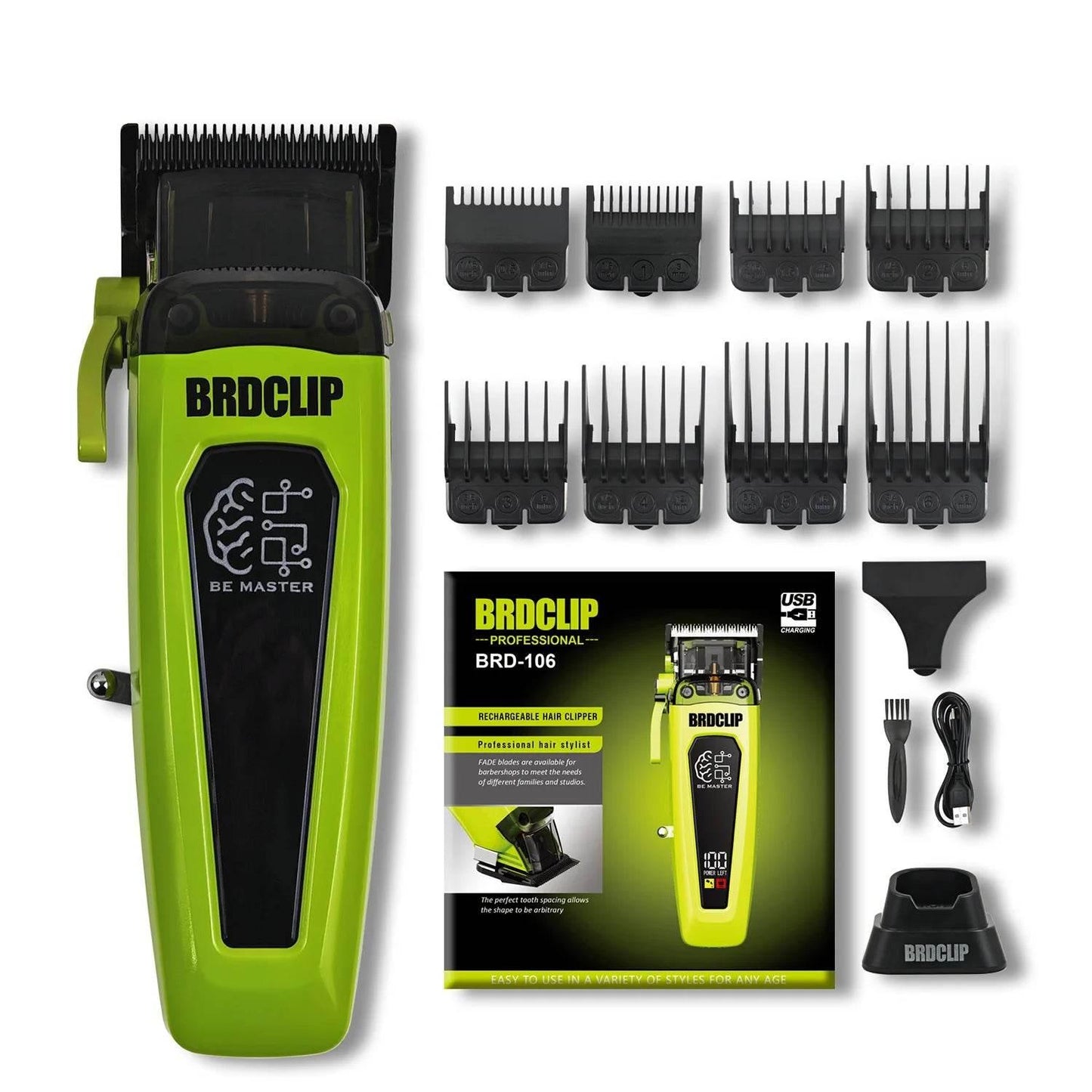 New Professional BRDCLIP BRD106 078 Hair Clipper 7500RPM 7200RPM Hair Salon Trimmer DLC Blade with Charging Base Barber for Men - Empire P.E