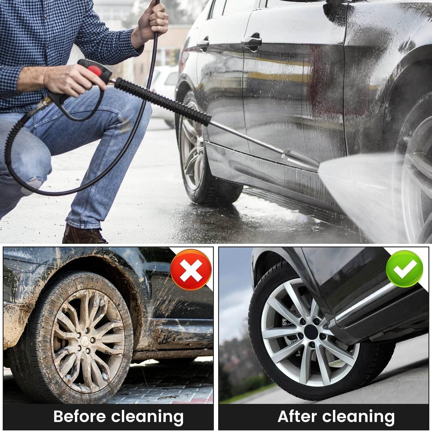 Pressure Washer Tips Turbo Nozzle With 1/4'' Quick Connect 360°Rotating Power Washer Nozzles 5000 PSI Spray Nozzle for Driveway - Empire P.E