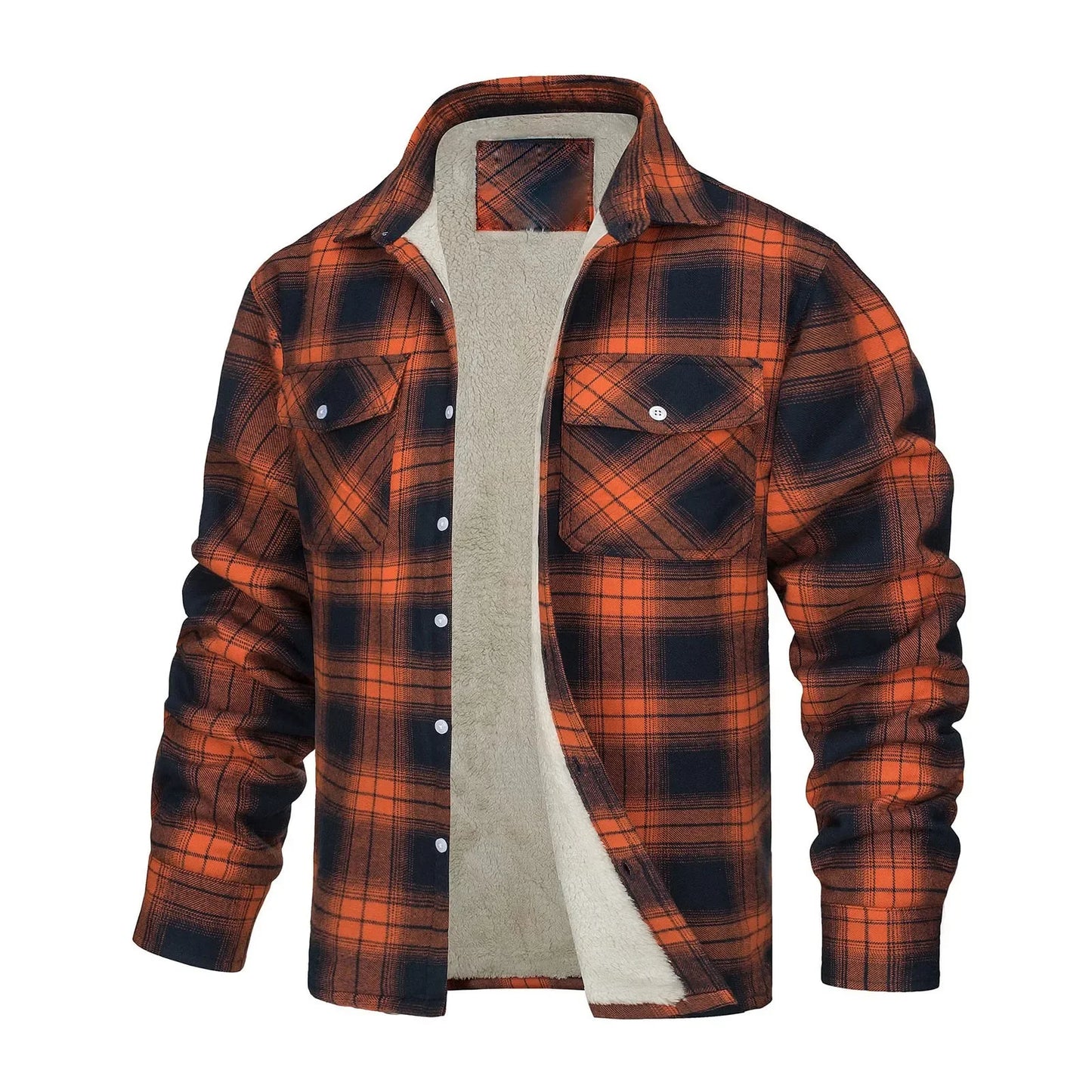 Men's Plaid Print Lapel Coat - Empire P.E