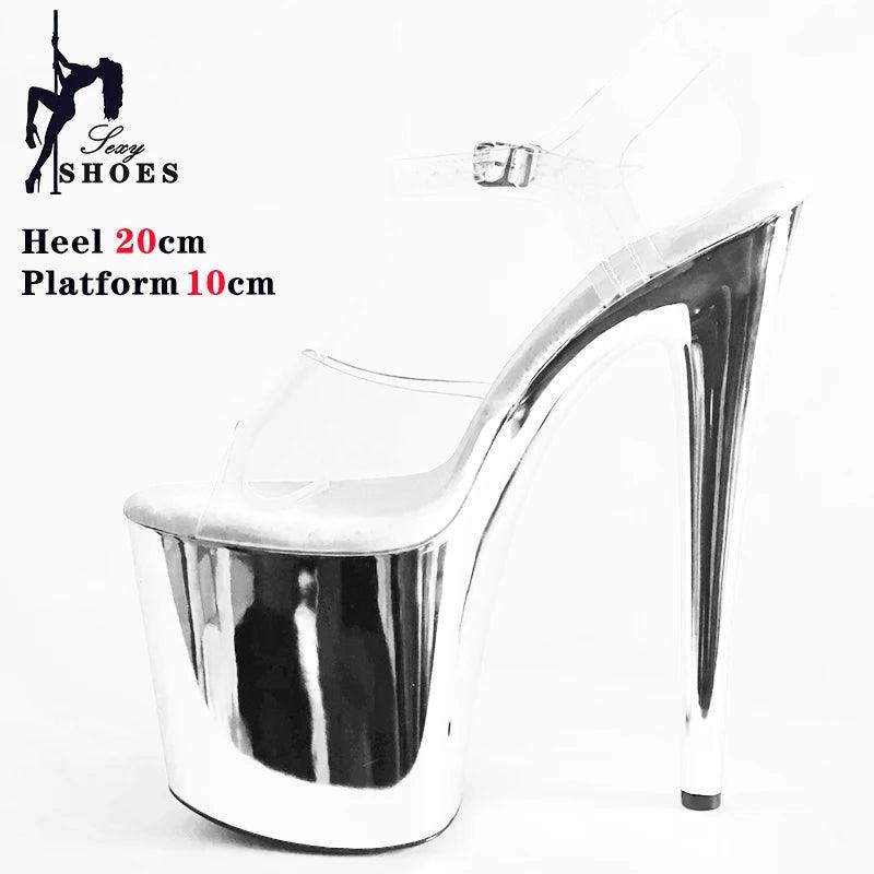 8 Inches Women Shine Electroplated Pole Dance Shoes - Empire P.E