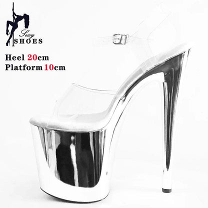 8 Inches Women Shine Electroplated Pole Dance Shoes - Empire P.E