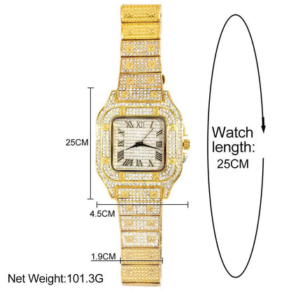 Necklace+Watch+Bracelet Hip Hop 14MM Cuban Link Chain - Empire P.E