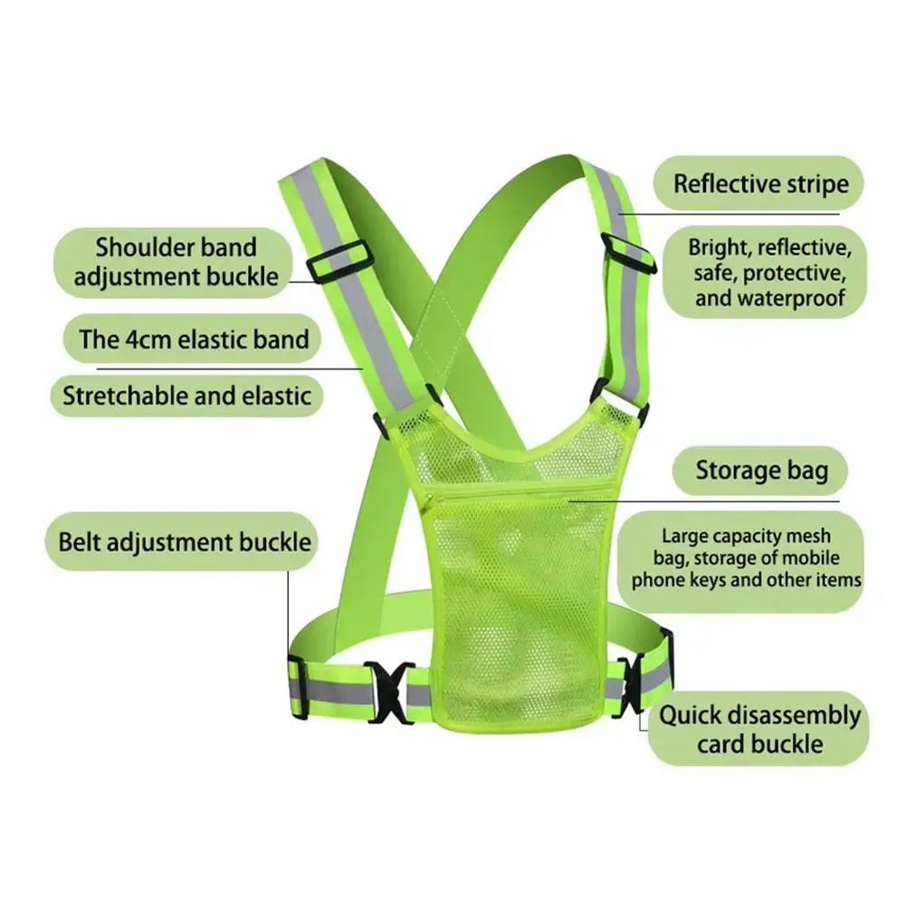Reflective Safety Vests Lightweight Adjustable Elastic Vest