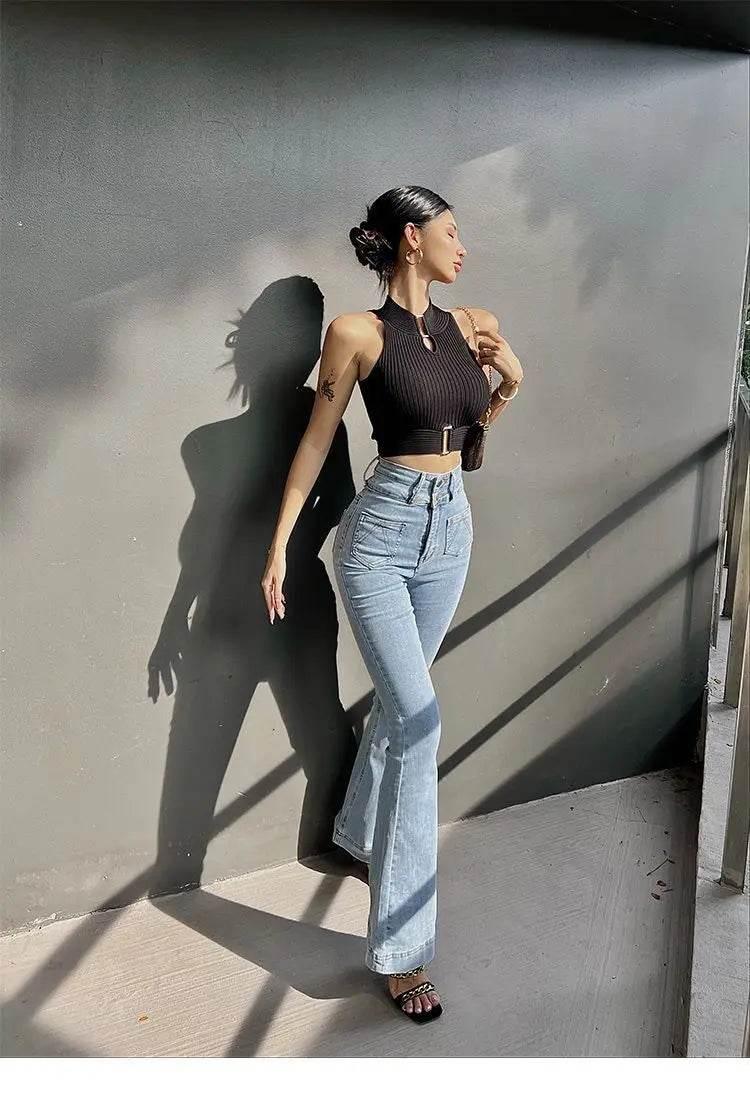 Women Sexy Tank Tops Chic Y2K Tops Halter Off Shoulder Tops Crop Tops Elastic Solid Tank Tops For Women Summer - Empire P.E