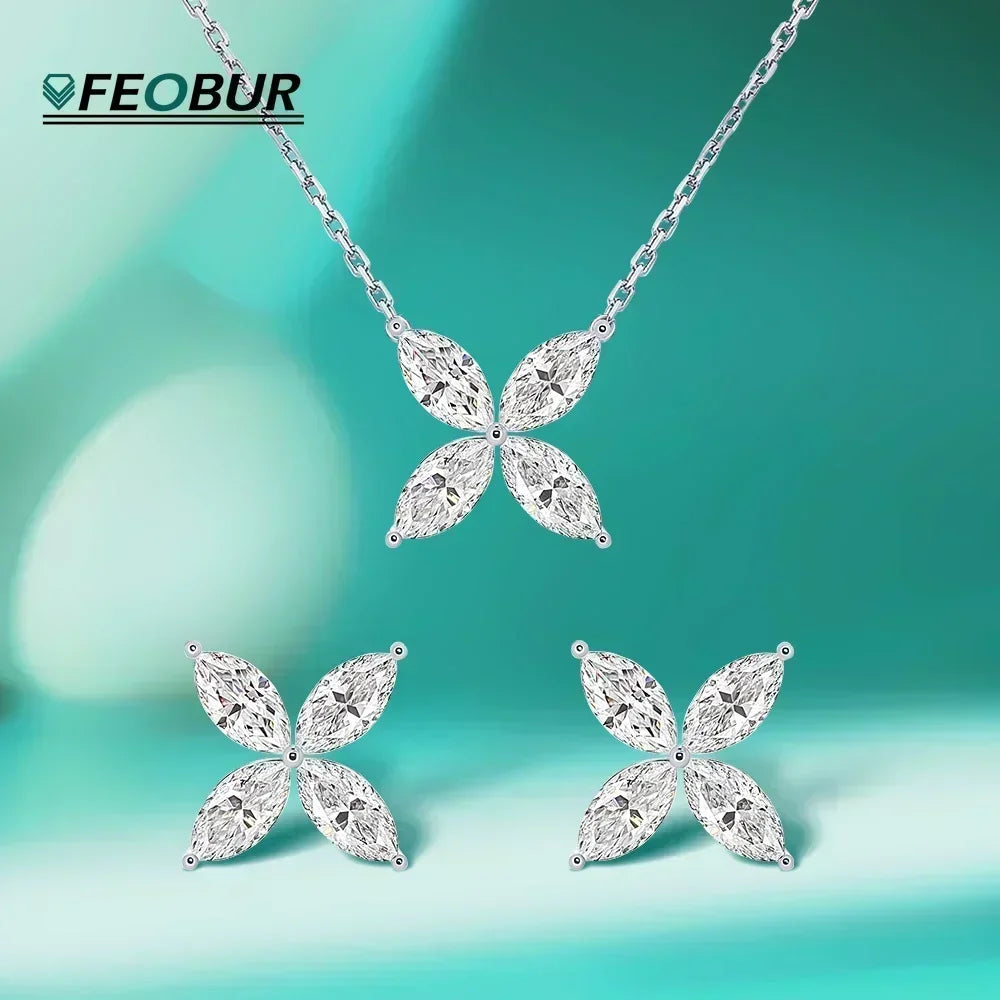 3.6CT Butterfly Moissanite Jewelry Set for Women S925 Sterling Silver - Empire P.E