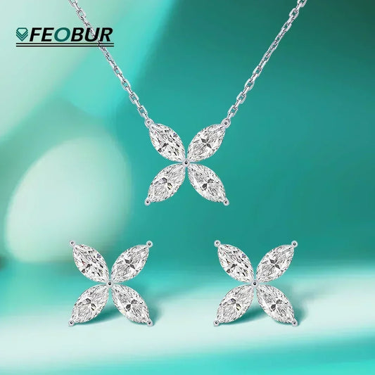 3.6CT Butterfly Moissanite Jewelry Set for Women S925 Sterling Silver - Empire P.E