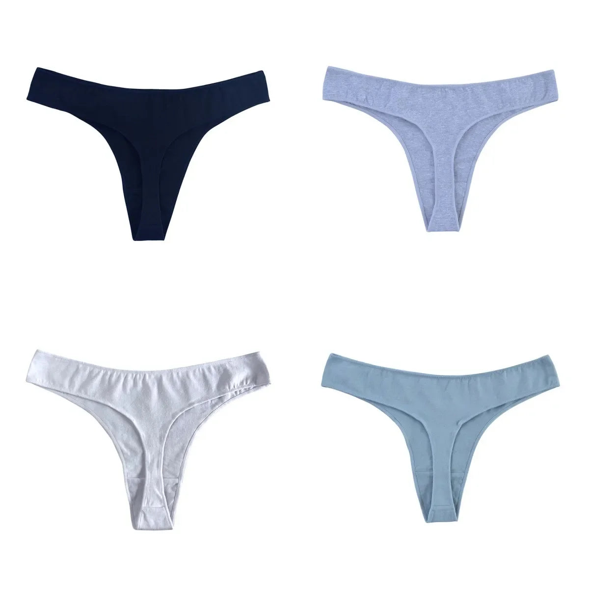 4Pcs/Set Cotton Panties Women Thongs Low Rise G-String - Empire P.E
