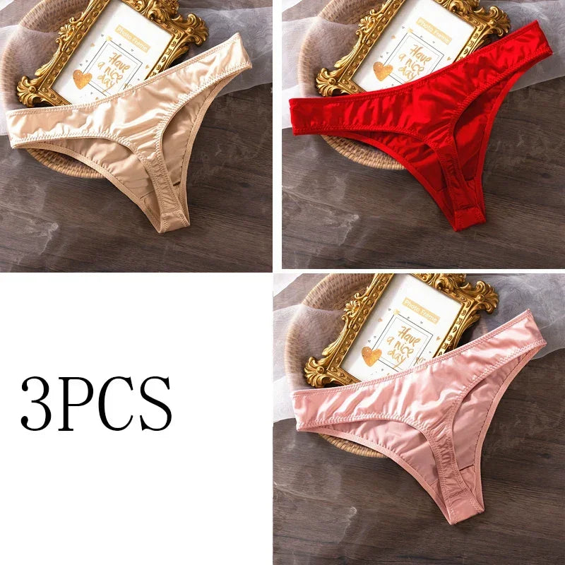 3PCS Ice Silk Seamless Skin-friendly Breathable Briefs Women Underwear - Empire P.E