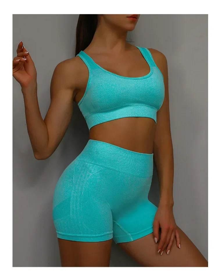 Yoga Suit Yoga Sports Underwear Women's Fitness Suit Vest Running Sports Yoga Shorts Set Yoga Set Workout Set - Empire P.E