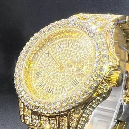 Men's Luxury Gold Hip Hop Diamond Quartz Watches