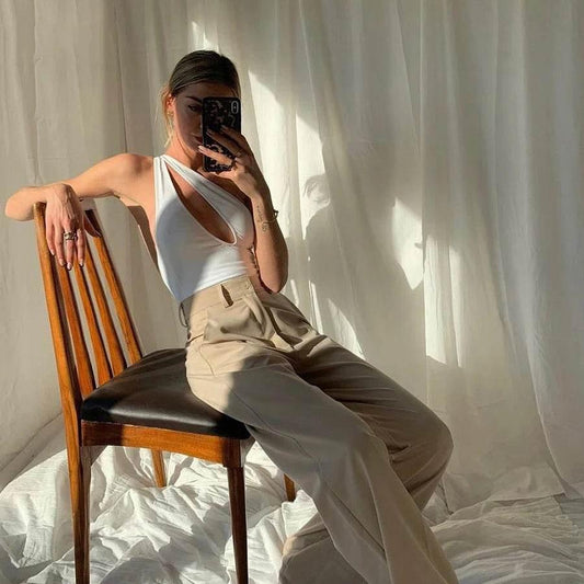 Black Bodysuit One Shoulder Bodycon Sexy Women Cut Out Ladies Overalls Tops Body Femme Bodysuits Summer Woman Clothes - Empire P.E