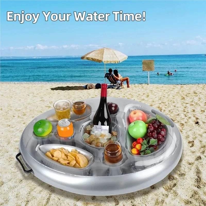 Summer Sea Bucket Cup Holder Inflatable Pool Beach Swimming Play Family Party Float Beer Drink Tray Cooler Table Toy Accessories - Empire P.E