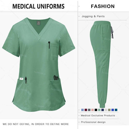 Pink Clinical Uniform Woman Pharmacy Workwear Nurse Uniform Hospital Doctor Oral Dental Surgery Uniforms Medical Scrubs Sets New - Empire P.E