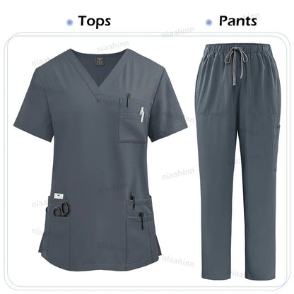 Women's Short Sleeve Tops+Pants Scrub Set - Empire P.E