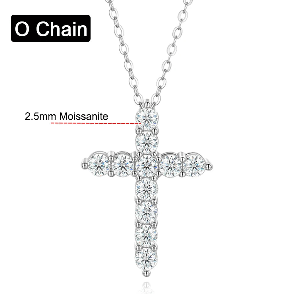 S925 Sterling Silver Plated 18K Lab Diamond Jesus Neck Chain