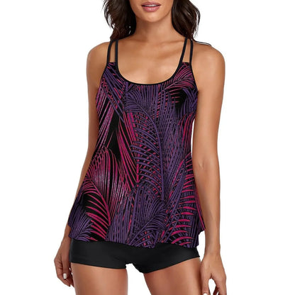 Women Casual Tropical Print Tankini Swimsuit Set - Empire P.E