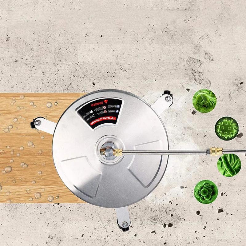4000 PSI High Pressure Washer Surface Cleaner 15" Road Cleaner Stainless Steel Power Washer Accessory for Driveways Sidewalks - Empire P.E