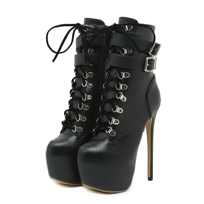 Buckle Strap 16.5 CM Extreme High Heels Platform Boots - Empire P.E