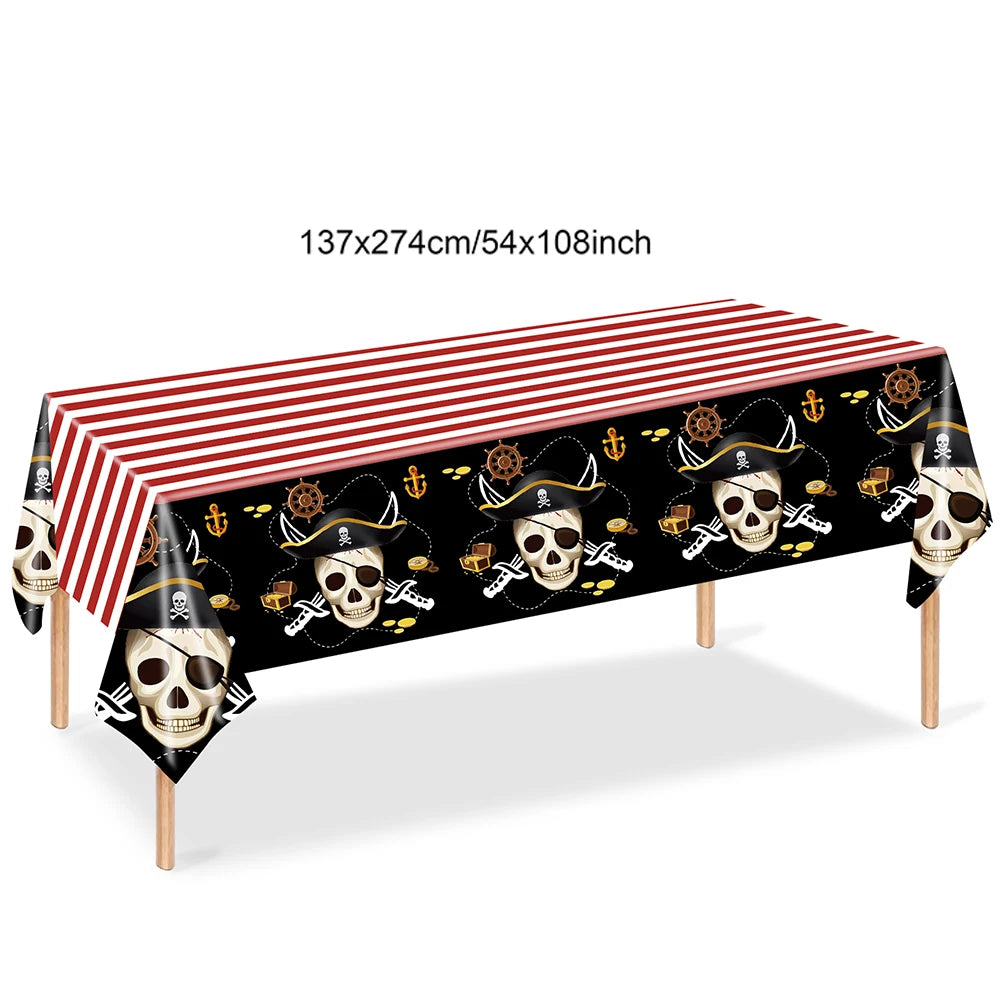 Pirate Party Decorations Dinner Plates Dessert Plates Cups Napkins Pirate Birthday Party Supplies for Kids Boys and Girls Party - Empire P.E