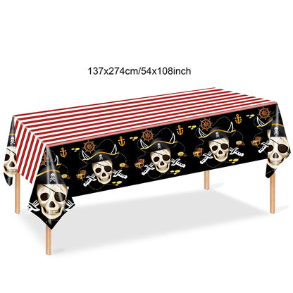 Pirate Party Decorations Dinner Plates Dessert Plates Cups Napkins Pirate Birthday Party Supplies for Kids Boys and Girls Party - Empire P.E