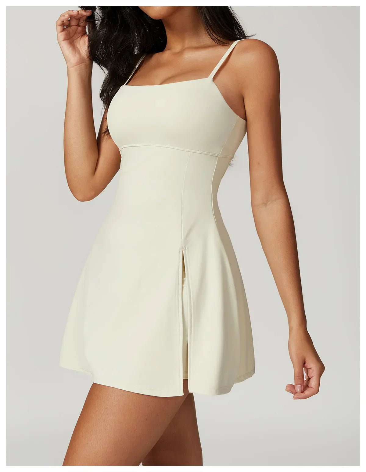 Skinny One-piece Tennis Dress Outdoor Slim-fit Shock-proof Hollow Out Backless Running Fitness Yoga Clothes Tights Tennis Skirt - Empire P.E