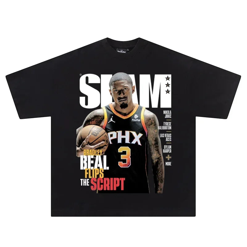 Hip-hop street basketball star print T-shirt for men - Empire P.E