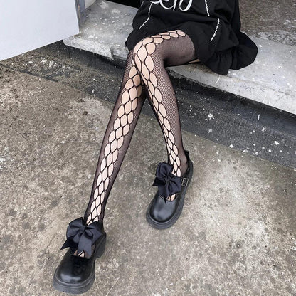 Floral Fishnet Sexy High Waist Open Crotch Lingerie - Empire P.E