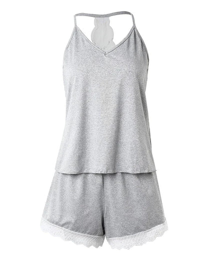 Women's Crochet Lace 2 Pieces Pajamas Set - Empire P.E