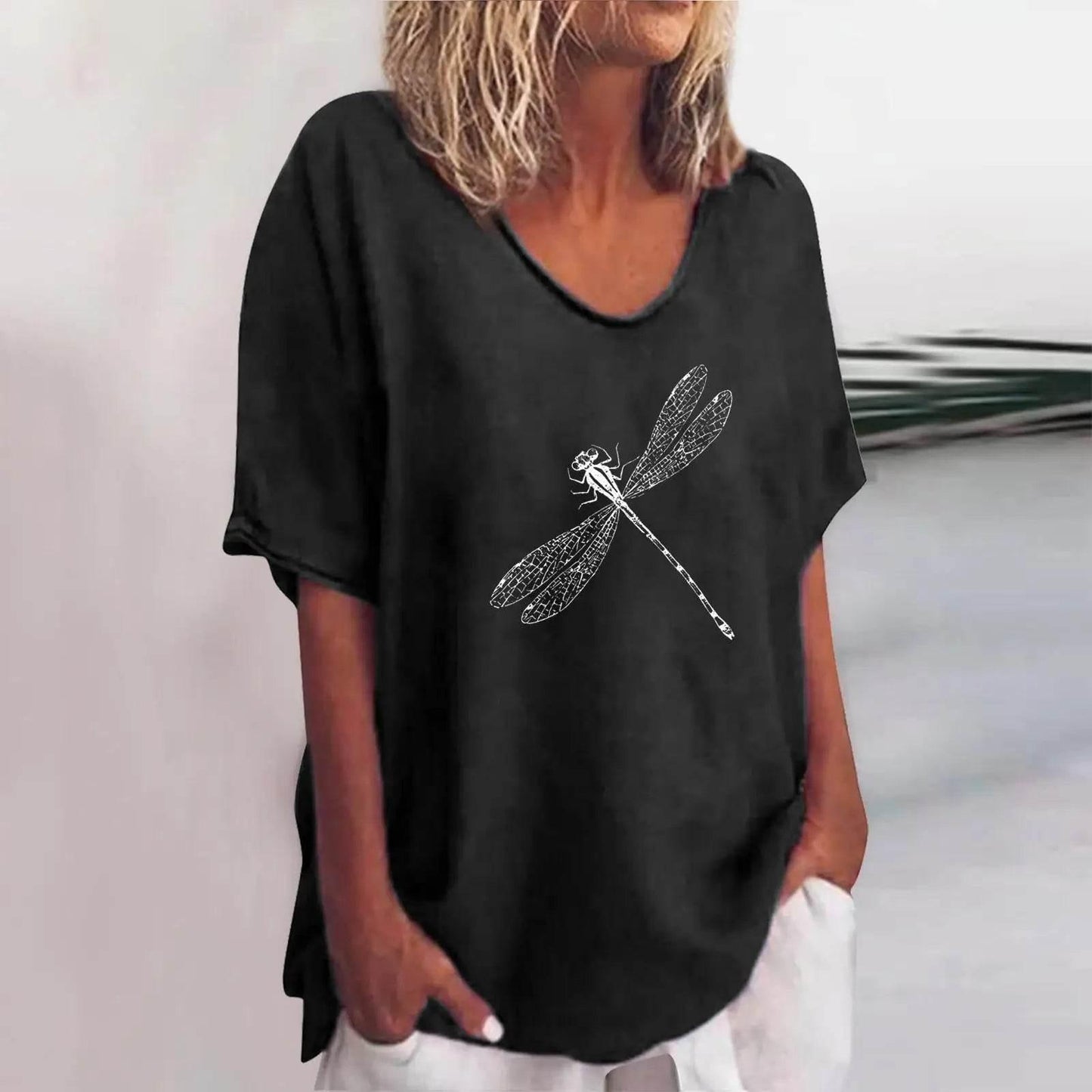 New Women'S T-Shirt Summer Short Sleeve V-Neck Top Loose Casual Female Clothing Streetwear Hip Hop Tee Harajuku T Shirt Pullover - Empire P.E