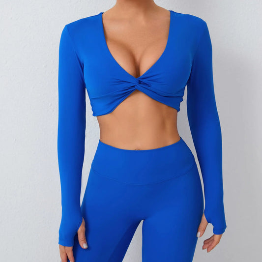 Women's Yoga Crop Top Long Sleeve T-Shirt - Empire P.E