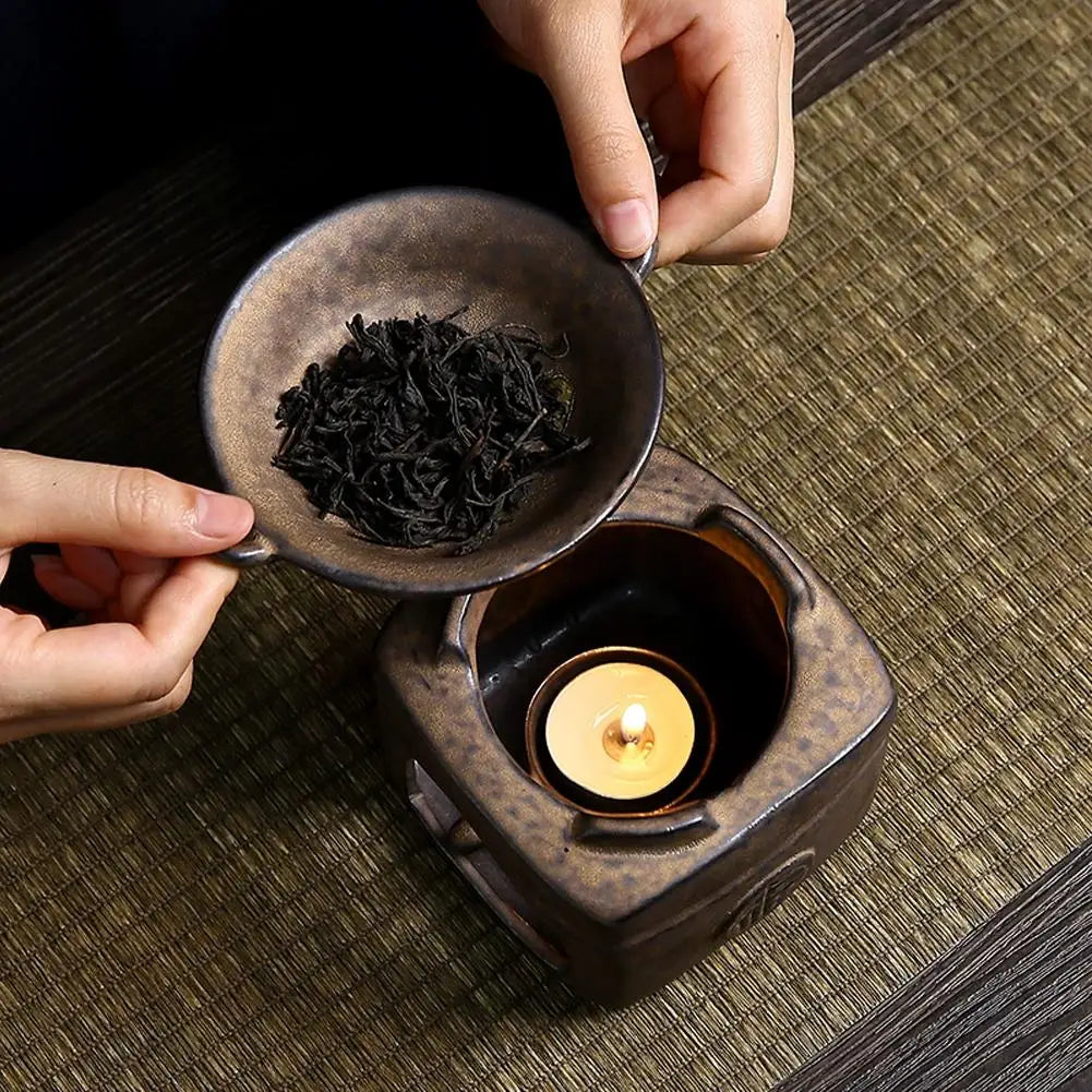 Aromatherapy Aroma Burner 3 In 1 Coarse Pottery Tea Warmer