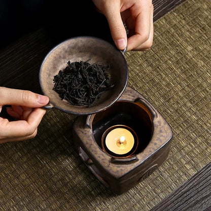 Aromatherapy Aroma Burner 3 In 1 Coarse Pottery Tea Warmer