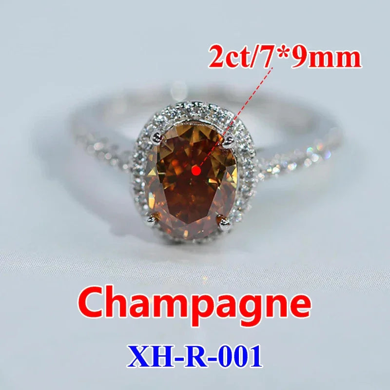 Women Moissanite Ring s925 Silver Oval Cut - Empire P.E