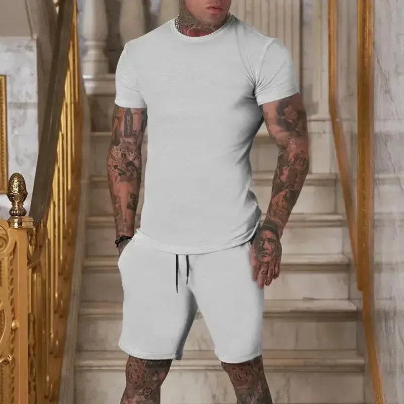 summer outdoor sports suit men's  two-piece set tracksuit
